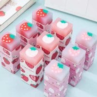 Sweet Strawberry Rabbit Soft Rubber Eraser Kawaii School Office Supplies for Students Cool Prizes Stationery Korean 1
