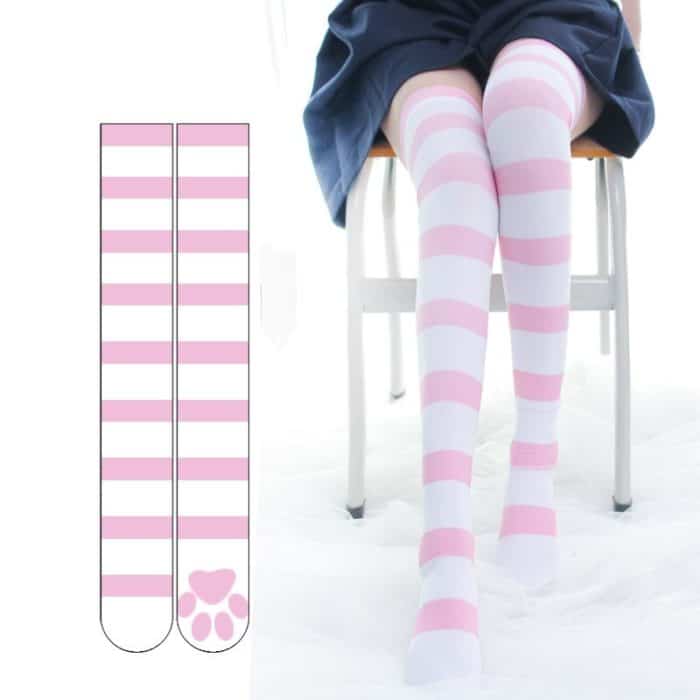 Kawaii Overknee Socken Strümpfe Streifen 1